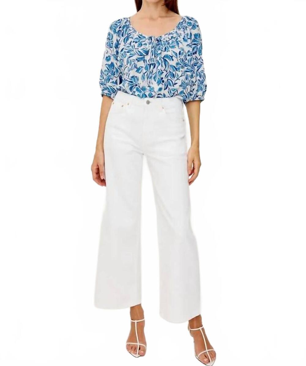 NEW RAILS kirstie raglan sleeves blouse in azure jasmine